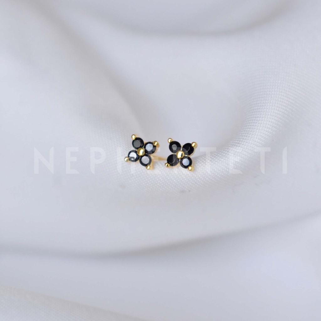 Khuyên tai bạc 925 mini - Hoa đá  - Nepherteti