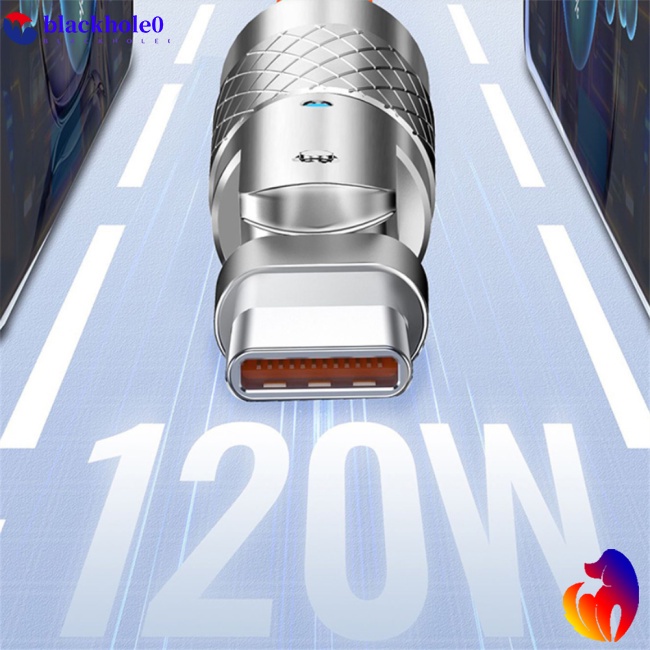 Dây Cáp Sạc Nhanh 120w 6A Type C 180 Có Đèn Led Dành Cho Điện Thoại