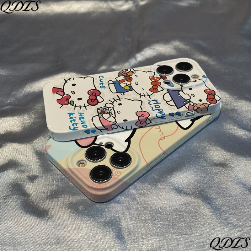 Ốp Điện Thoại Hình Quyển Sách Hoạt Hình Xinh Xắn Cho iPhone137811Ốp Điện Thoại Họa Tiết Hello Kitty Dễ Thương Cho Apple 14pro 12max QHY4