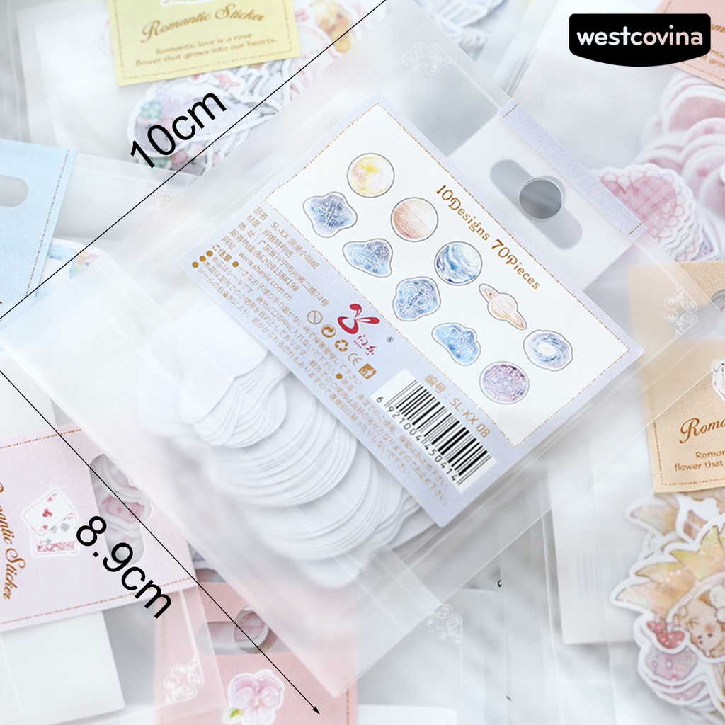 [COD]♪Bộ 70 Miếng Dán PVC Màu Nước Tự Dính Trang Trí Hành Lý / Laptop Dễ Thương