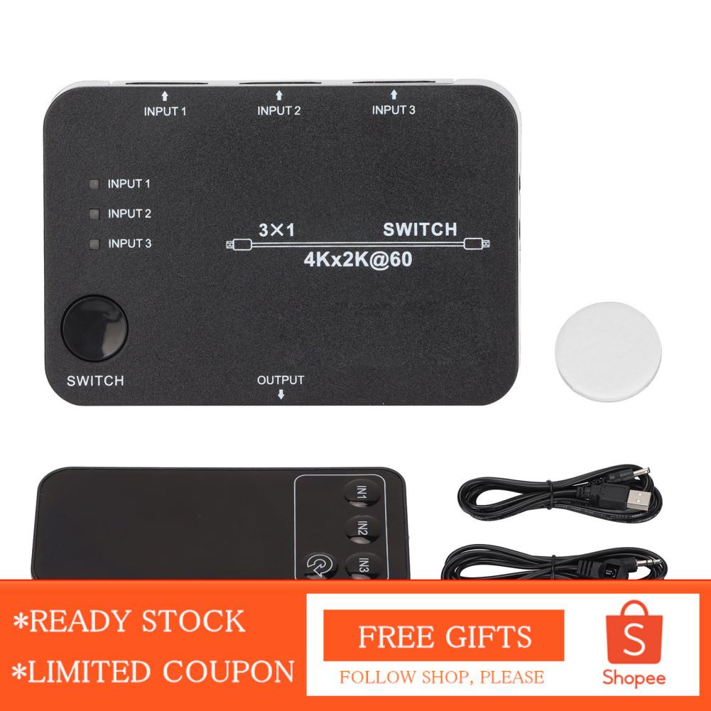 Alwaysonline HD Multimedia Interface Video Switcher  Converter 3 in 1 Out HDS B31 4K2K 60Hz for Conference System