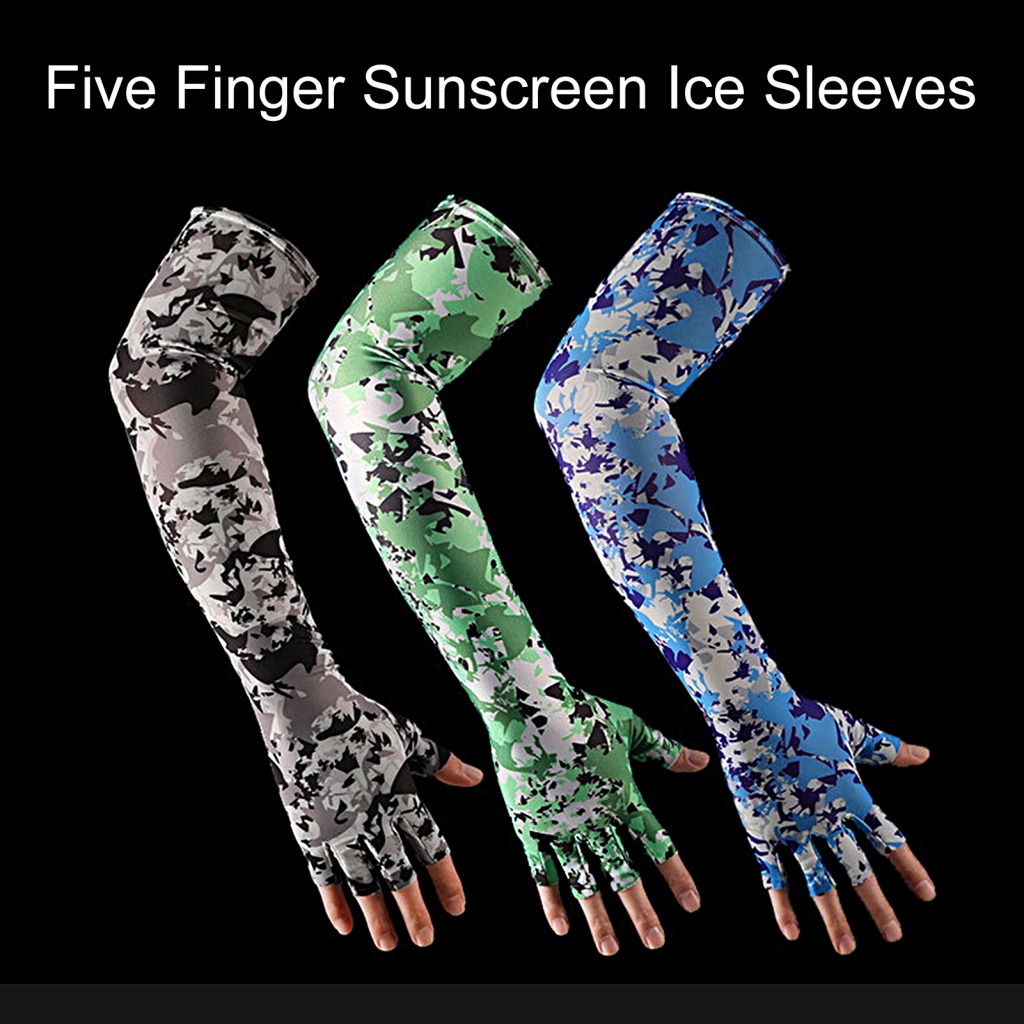 1 Cặp Găng Tay Dài In Họa Tiết Dùng Đạp Xe Ngoài Trời