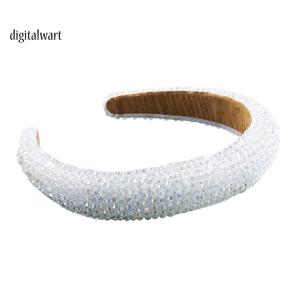 Kỹ Thuật Số| Băng Đô Cài Tóc Bản Rộng Bằng Xốp Giả Pha Lê Sáng Bóng Sành Điệu Cho Nữ