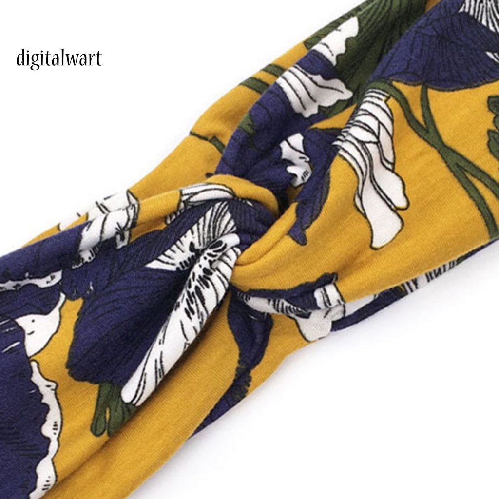 Kỹ Thuật Số| Băng Đô Cài Tóc Bản Rộng Co Giãn In Họa Tiết Hoa Xinh Xắn Thời Trang Cho Nữ