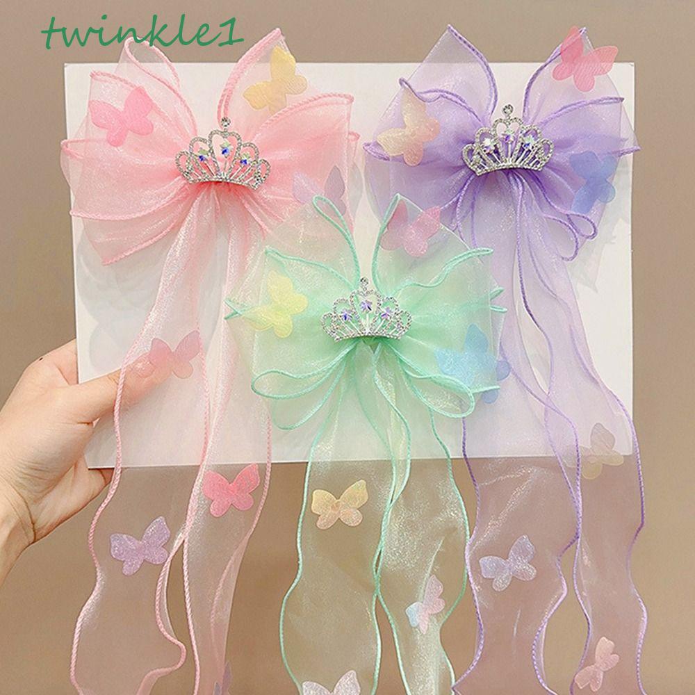 Kẹp Tóc Hình Bướm Đính Mạng Che Mặt Dễ Thương Cho Bé Gái