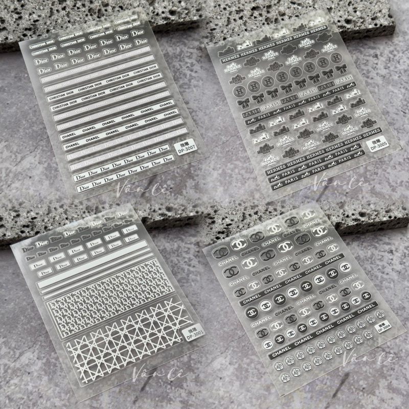 sticker lụa 5d thương hiệu dán móng tay nail Có sẵn