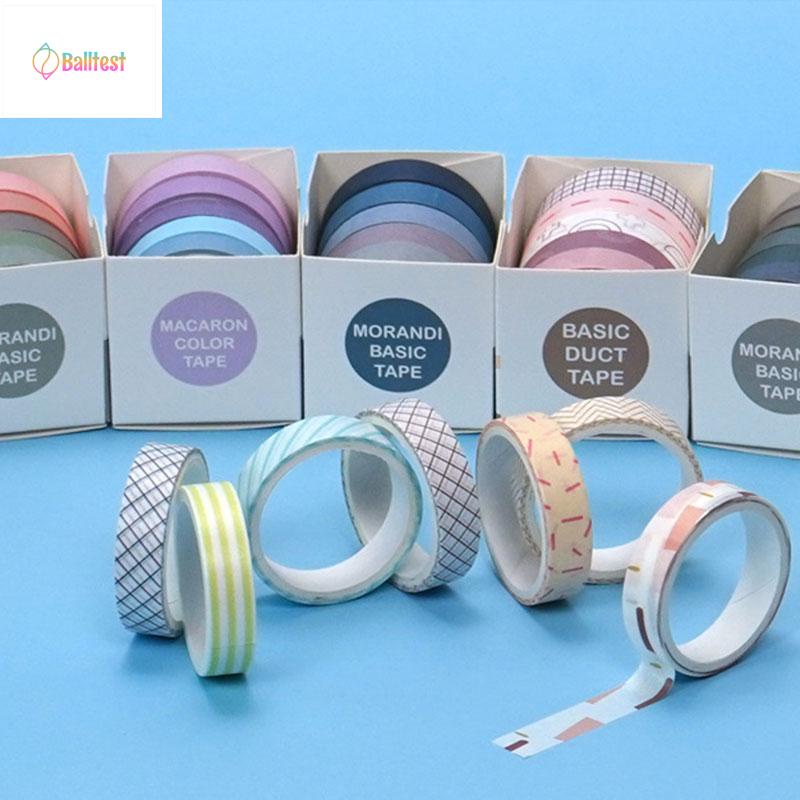 💜Bộ 5 cuộn băng keo washi phong cách dễ thương trang trí sổ