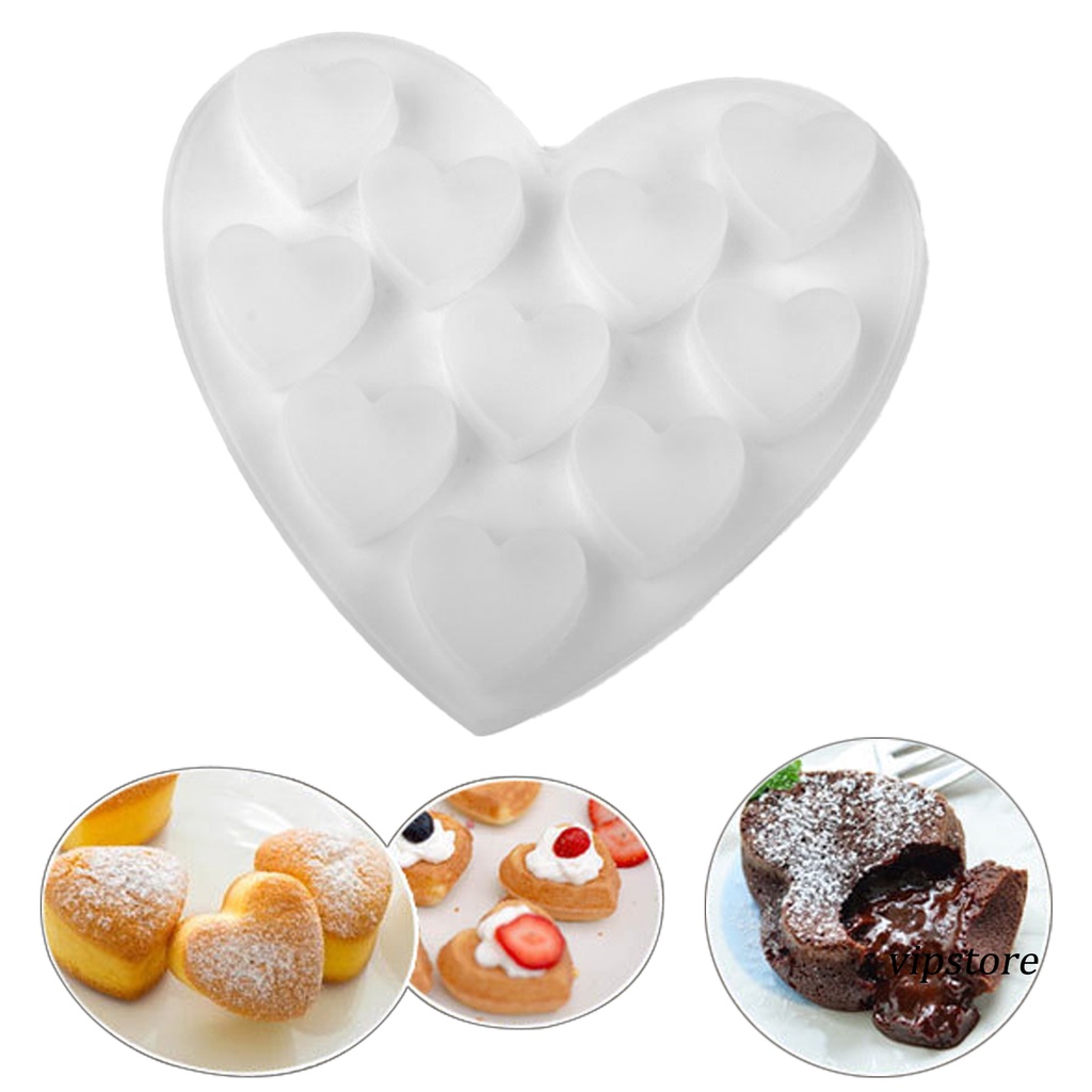 Khuôn Silicone Cấp Thực Phẩm Hình Trái Tim Làm Bánh / Socola Thân Thiện Với Môi Trường