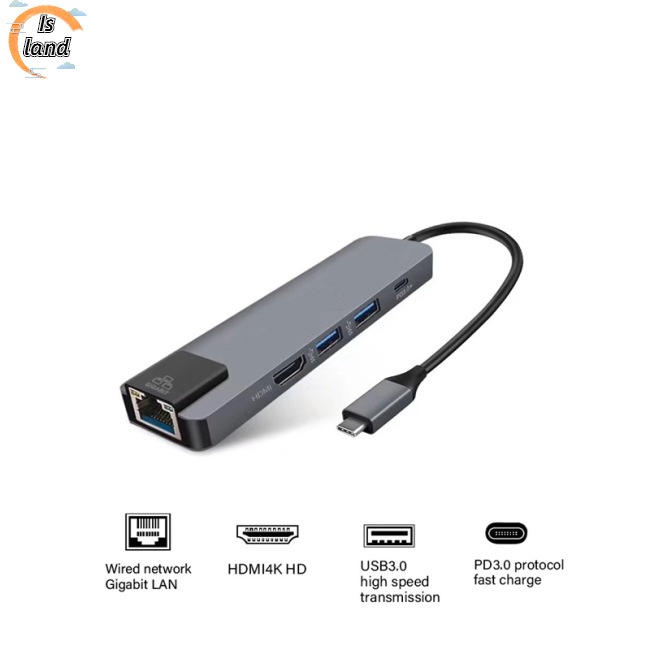 Bộ Chia 3 Cổng Usb 3.0 Type c Sang Rj45 HD-MI Chuyên Dụng Chất Lượng Cao