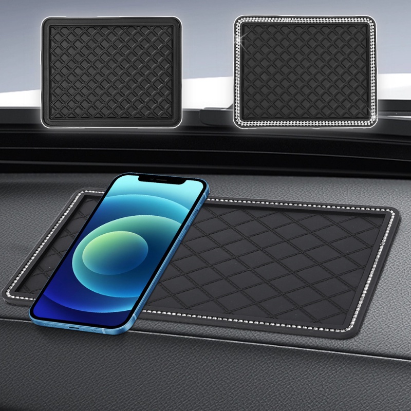 1 Miếng Dán Cố Định Điện Thoại Chống Trượt Đính Đá Trang Trí Nội Thất Xe Hơi