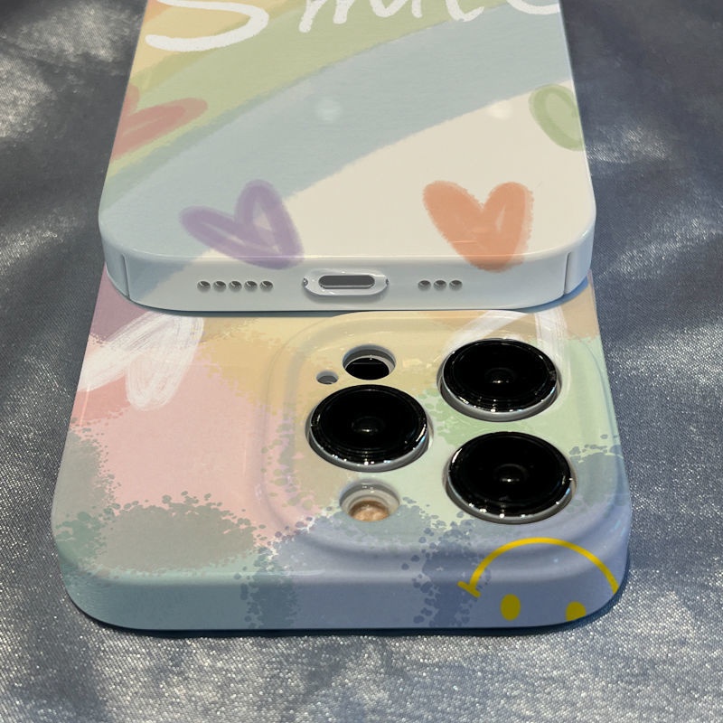 Ốp Điện Thoại Hình Mặt Cười Cầu Vồng Cho Iphone 8xs 14 11 Xr / promax plus 7 Iphone12 / / 13 OD3S