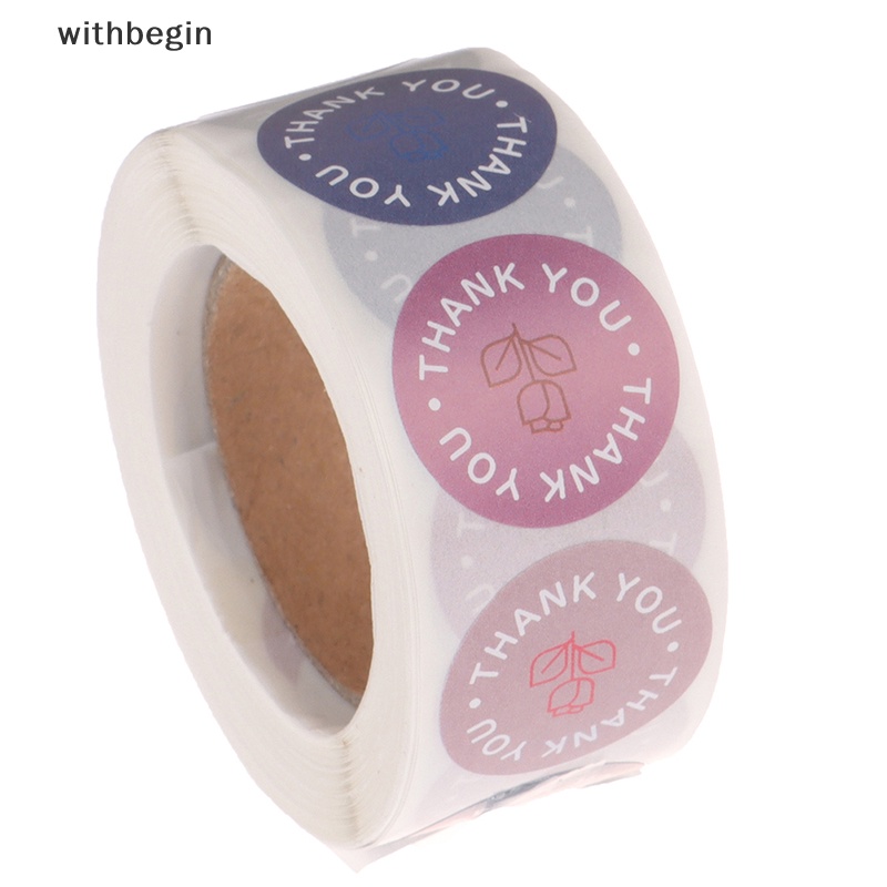 Cuộn 500 Nhãn Dán Trang Trí Quà Tặng In Chữ thank you ers