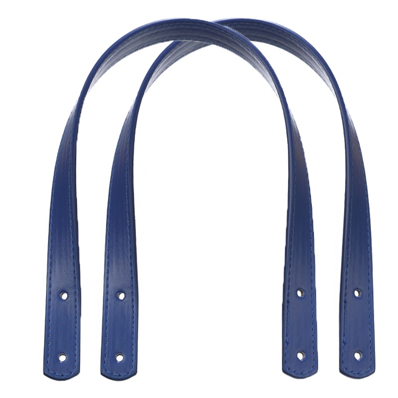 1 Cặp Dây Đeo Túi Xách Bằng Da PU Màu Trơn Đính Đinh Tán Thời Trang