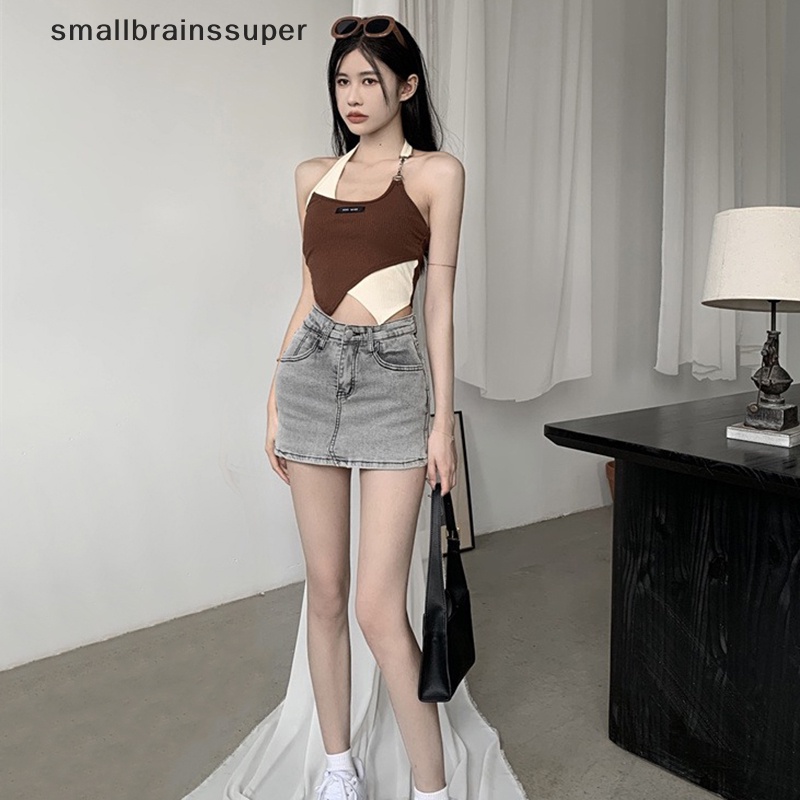 Áo Croptop Hai Dây Ôm Dáng Phong Cách Retro Mùa Hè Cho Nữ SBS