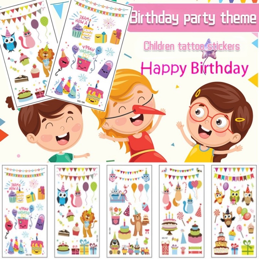 Miếng Dán Hình Xăm Bầu Trời Sao Hoạt Hình Chống Nước Thời Trang Cho Trẻ Em