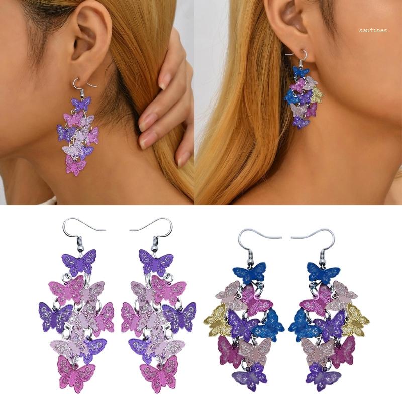 Bông Tai Dáng Dài Hình Bướm Xinh Xắn Thời Trang Cho Nữ