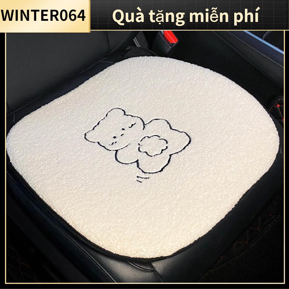 Winter064 Đệm Lót Ghế Ô Tô Phong Cách Đáng Yêu Lông Cừu Đường Khâu Chính Xác Chống Trơn Trượt Dễ Thương Cho Xe Hàng Trước