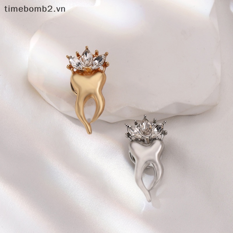 {Timebomb} Ghim Cài Cổ Áo Tráng Men Họa Tiết Hoạt Hình Bảo Vệ Răng Cho Học Sinh.