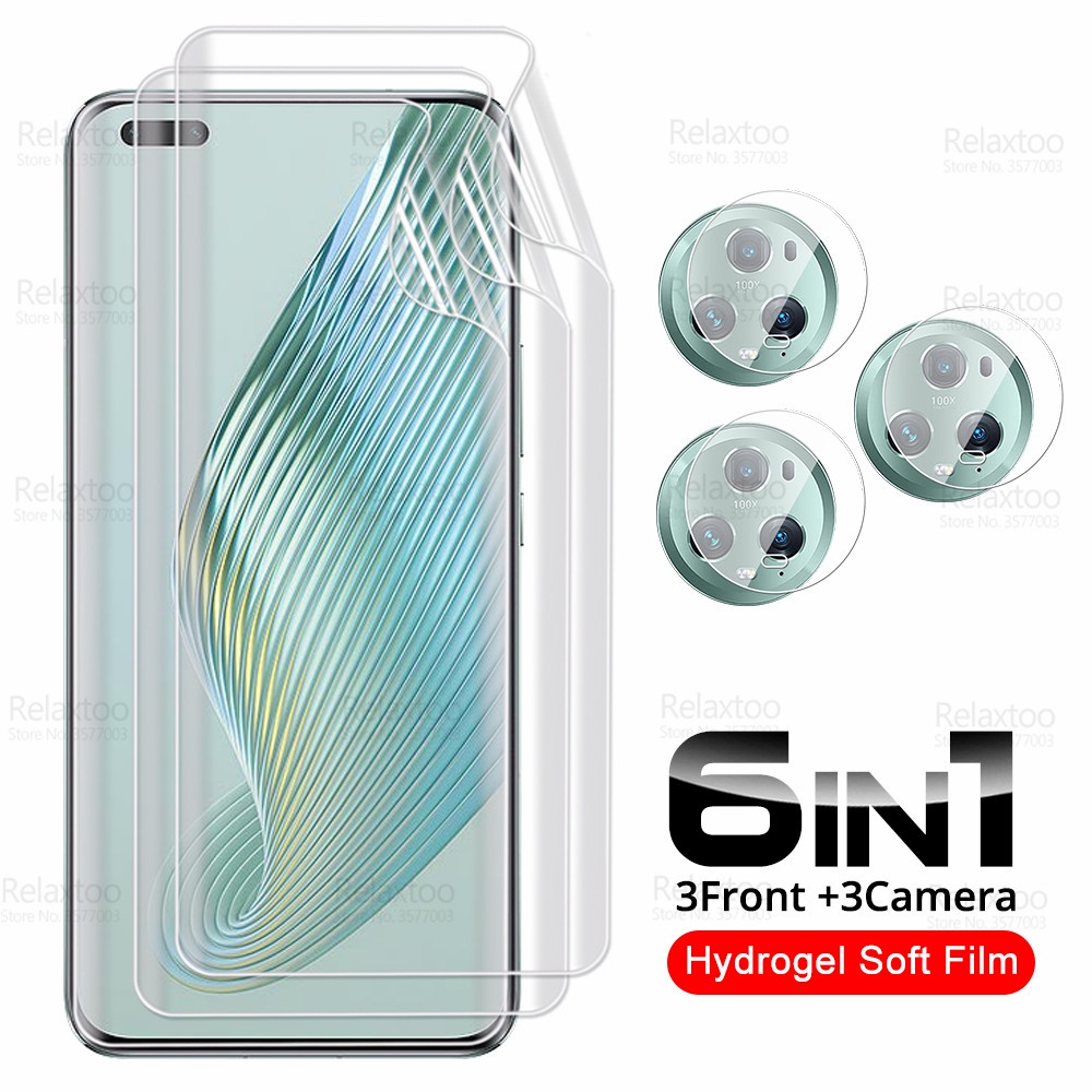 Miếng Dán Hydrogel 6 Trong 1 Bảo Vệ Màn Hình Máy Ảnh Cho Honor Magic5 Pro Hnor Honr Magic 5 Pro 5Pro Magic5Pro 5G PGT-AN10