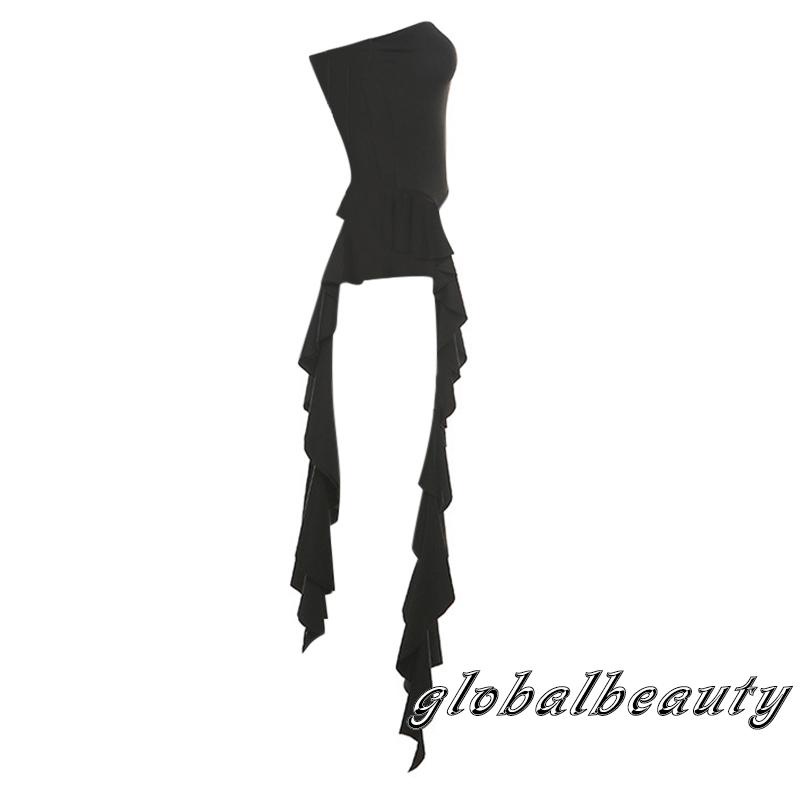 Áo Ống Nhún Bèo Hở Lưng Thời Trang Mùa Hè Cho Nữ