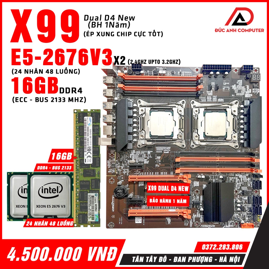 combo đào 1 tài khoản Pi grass giá rẻ main Dual x99 ram 16GB d4 CPU E5 2678v3 24 nhân 48 luồng