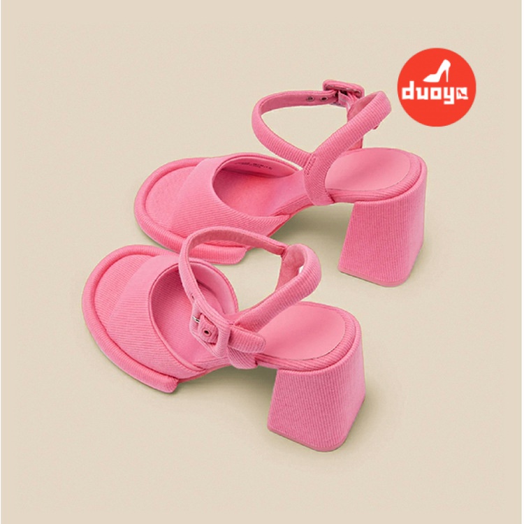 Duoya Tóc Thẳng ~ [Hàng Có Sẵn] Giày Sandal Cao Gót Thời Trang Xuân Hè Dễ Sử Dụng Cho Nữ Miễn Phí Vận Chuyển