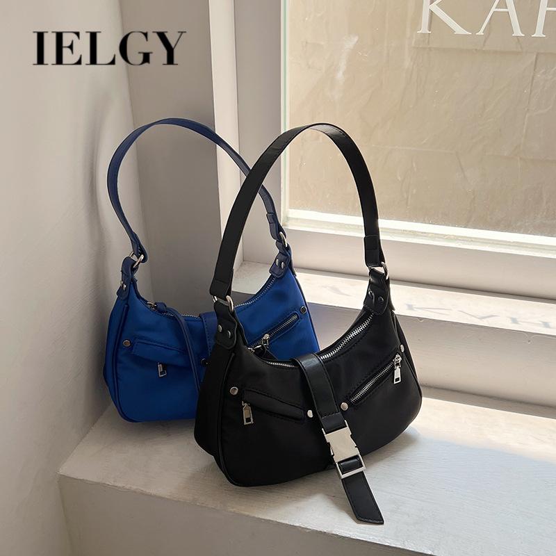 IELGY Black Underarm Shoulder Bag for women