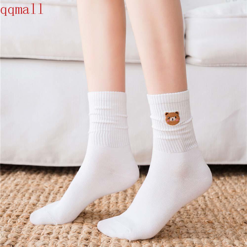 Qqmall Vớ Lửng In Họa Tiết Hoạt Hình Phong Cách Đại Học Đơn Giản Thời Trang Thu Đông Cho Nữ