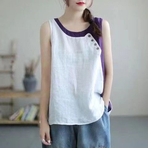 Áo Dây 100% Cotton Lanh Mỏng Dáng Rộng Phong Cách Mới Mùa Hè 2024