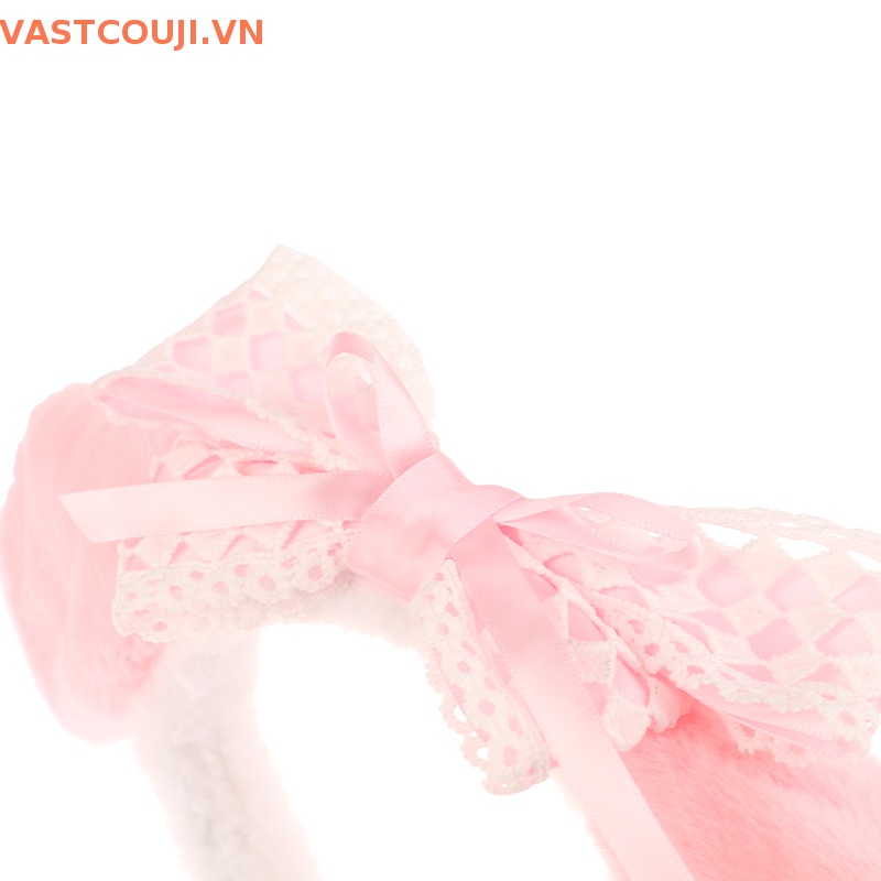 Băng Đô Cài Tóc Hình Tai Cún Hoạt Hình Bằng Vải Lông Nhung Dễ Thương Xinh Xắn