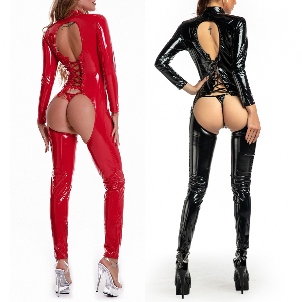 Jumpsuit Da Tay Dài Phối Khoá Kéo Chất Liệu Co Giãn Thoải Mái