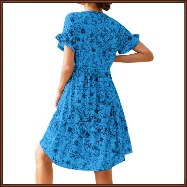 Áo Thun 100% Polyester Tay Ngắn Cổ Chữ V In Họa Tiết Phong Cách Âu Mỹ