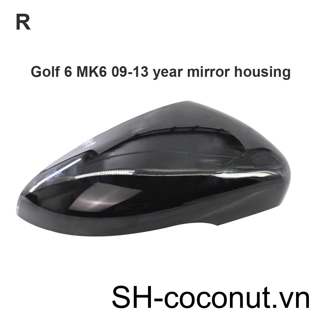 1 Nắp Gương Chiếu Hậu Bằng Nhựa Màu Đen Bóng Thay Thế Chuyên Dụng Cho Golf 6 MK6 2009-2012