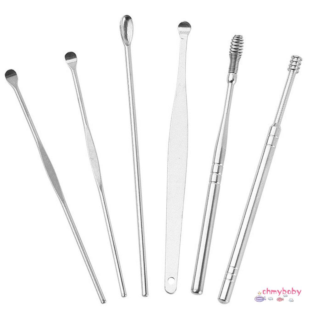 [OMY] Cái/bộ Dụng Cụ Lấy Ráy Tai Bằng Thép Không Gỉ Nặn Chọn Bụi Thìa Chăm Sóc Sạch Sẽ [P/9]