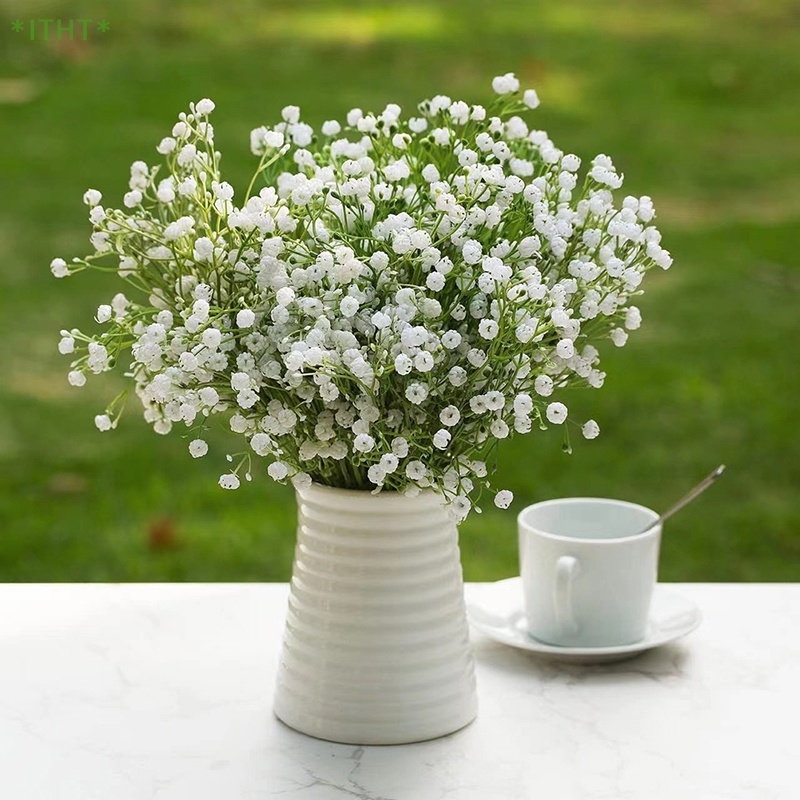 Bó Hoa Gypsophila Màu Trắng Bằng Nhựa Kích Thước 15 Inch Dùng Trang Trí Tiệc Cưới Mới