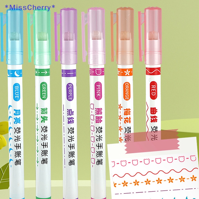 Bộ 6 Bút Đánh Dấu Dạng Lăn Nhiều Đường Viền Nhiều Hình Dạng Cho Vẽ Graffiti Nghệ Thuật Mới