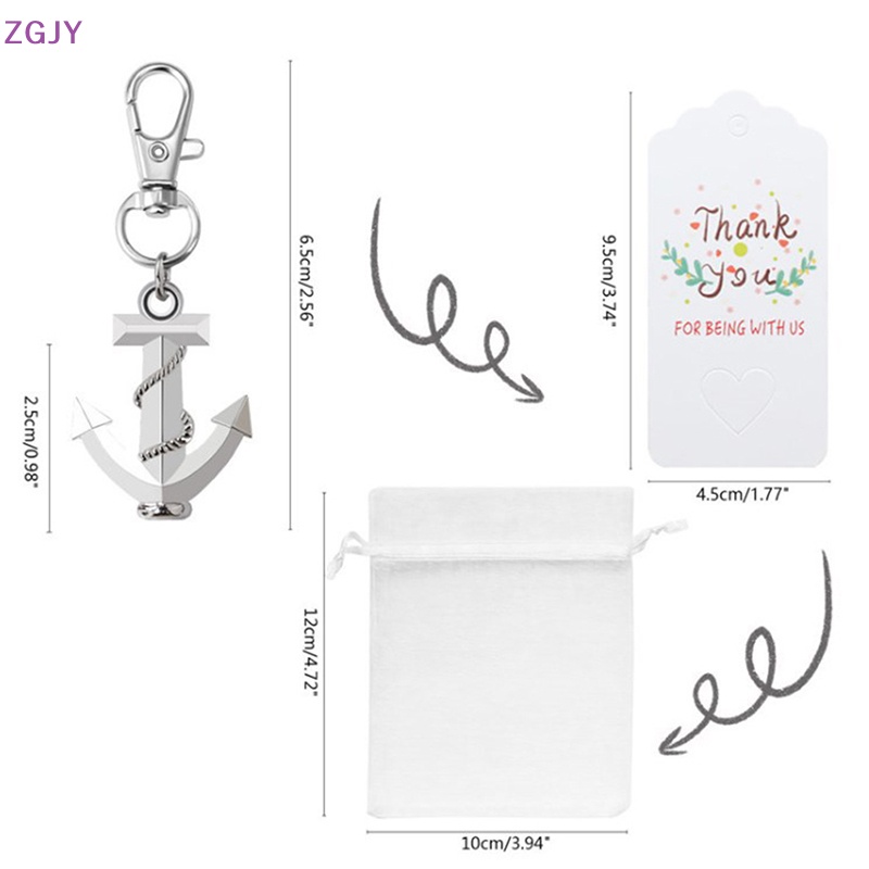 1 Set Móc Khóa Thiết Kế Hình Mỏ Neo Bằng Giấy Kraft Màu Trắng Dùng Làm Quà Tặng Mới