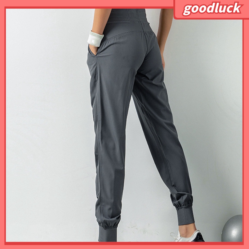 [ULK] Quần Bó Sát Lưng Cao Tới Mắt Cá Chân Màu Trơn Có Dây Rút Dành Cho Bạn Nữ