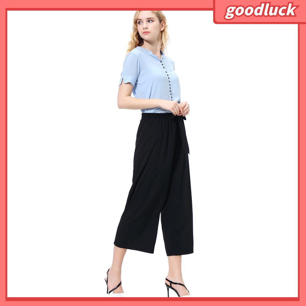 [ULK] Quần Ống Rộng Dây Rút Kẻ Sọc / Màu Trơn Thời Trang Dành Cho Nữ