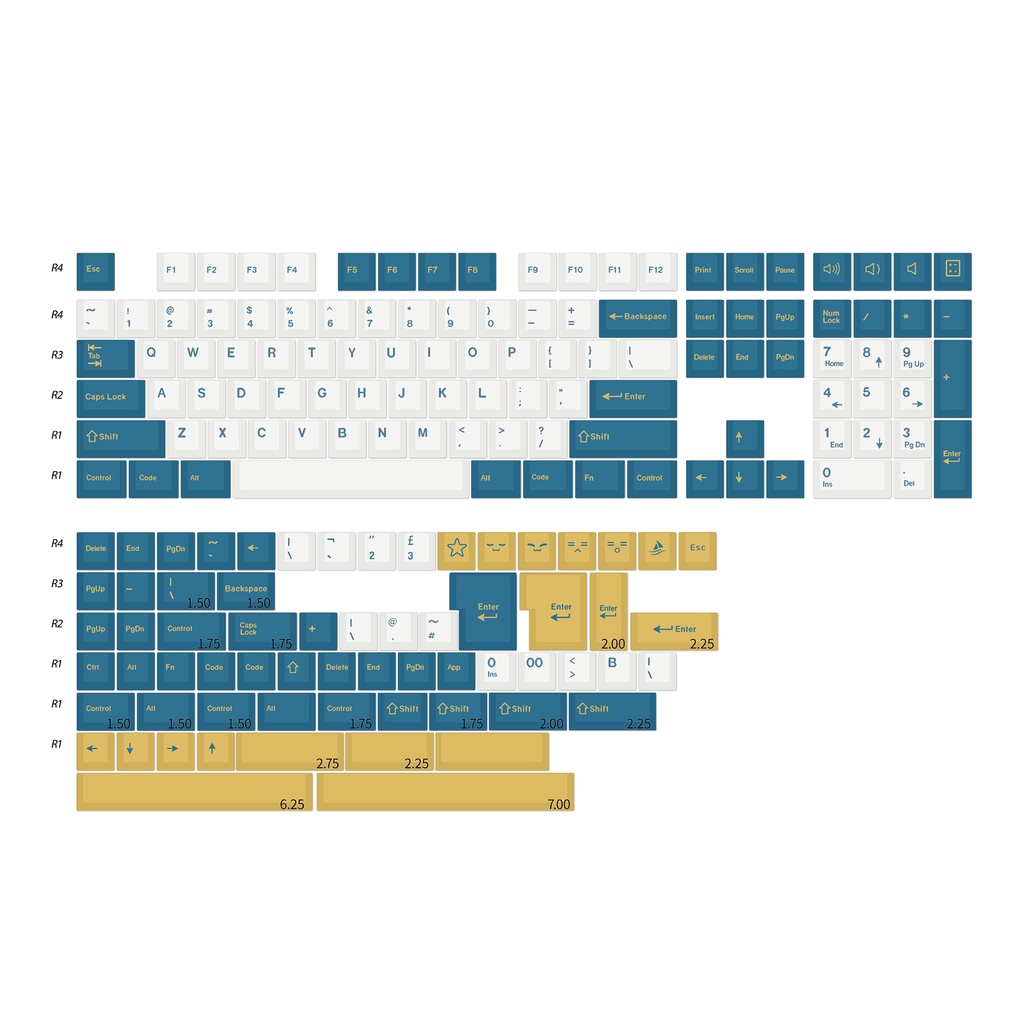 Merlin Keycap Set Doubleshot Cherry Profile Bộ Vỏ Chìa Khóa 173 Nút Cho Máy Tính alice layout