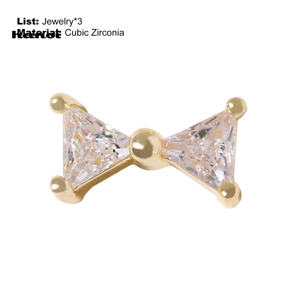 Set 3 Phụ Kiện Trang Trí Móng Tay Hình Nơ Đính Đá Xinh Xắn