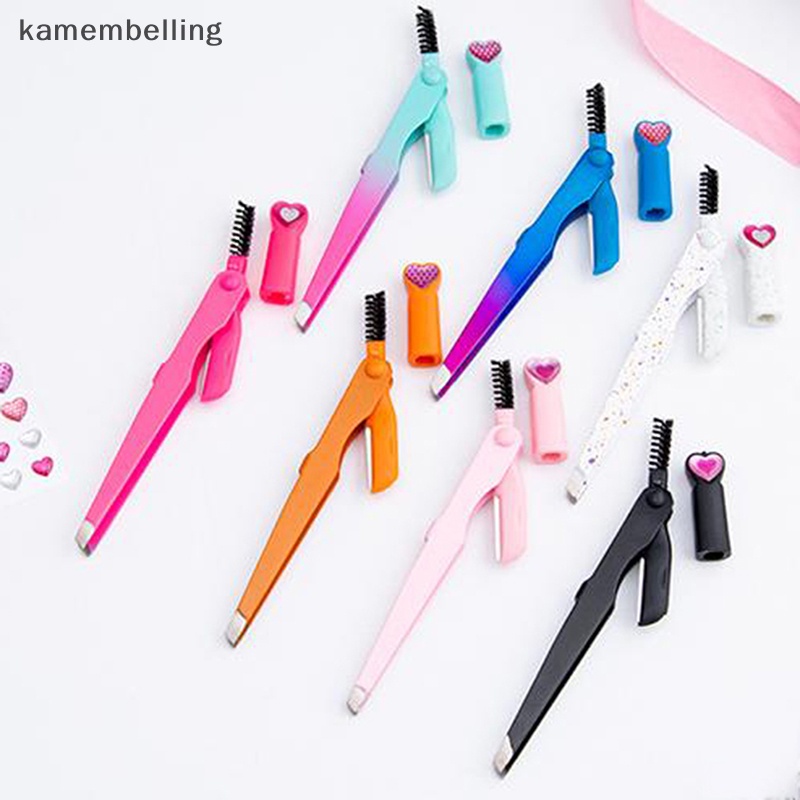 Nhíp Nhổ Lông Mày / Lông Mi 3 Trong 1 Bằng Thép Không Gỉ