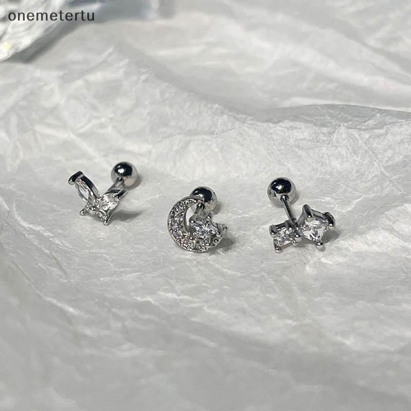 1 Bông Tai Hình Cánh Thiên Thần Bằng Thép Không Gỉ Đính Đá Zircon Màu Hồng Dễ Thương Dành Cho Bạn Nữ