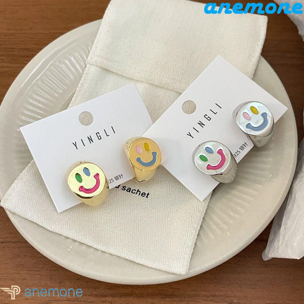 Khuyên Tai Hình Mặt Cười Thiết Kế Tinh Tế Thời Trang Cho Nữ|Khuyên Tai Chữ C Mạ Vàng Phong Cách Hàn Quốc