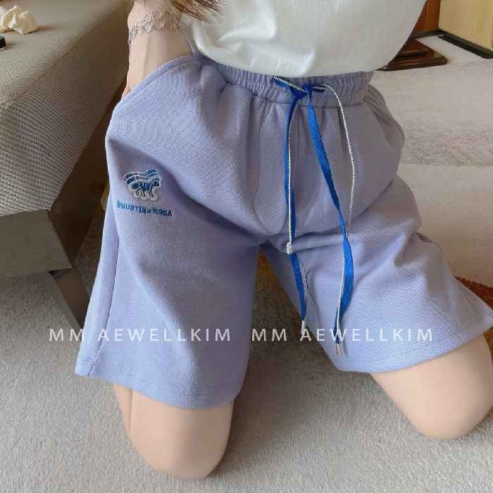 DIDIKA Quần Short Thể Thao Ống Rộng Thêu Hình Cáo Thời Trang Mùa Hè Cho Nam Và Nữ