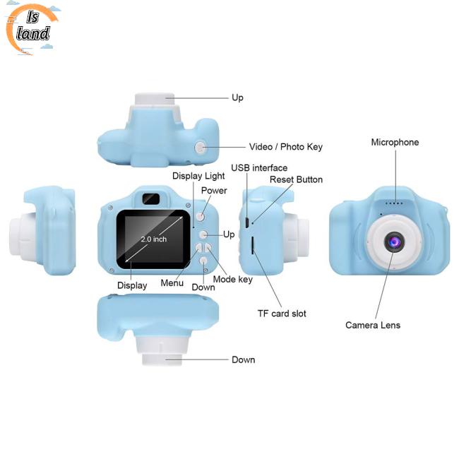 Máy Ảnh Kỹ Thuật Số 8mp Hd Chống Sốc Có Thể Sạc Lại Dành Cho Trẻ Em