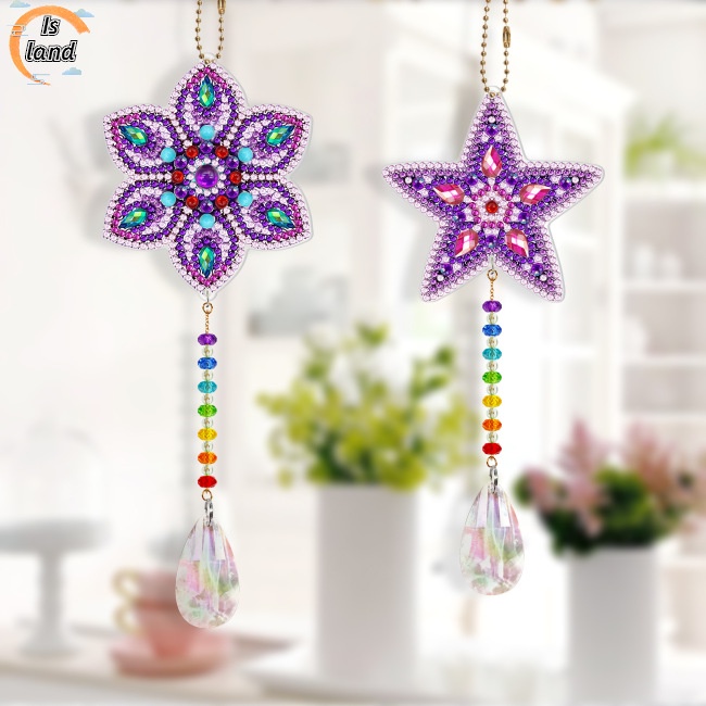 Bộ 2 Tranh Đính Đá Tự Làm Hai Mặt Bằng Acrylic