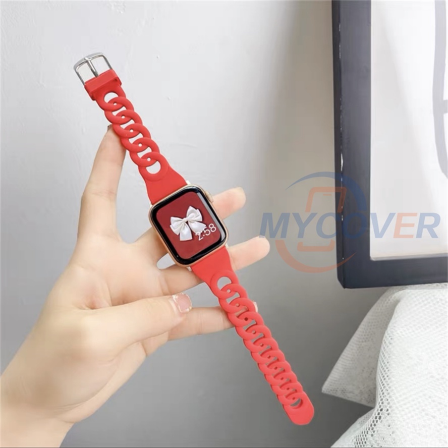 Dây Đồng Hồ Thể Thao Thông Minh Bằng Silicon Kích Thước 49mm 41mm 45mm 44mm 42mm 40mm 38mm 8 7 6 SE 5 4 3 2 1