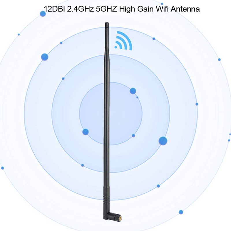 Ăng ten wifi 12dbi, ăng ten wifi tầm xa tăng cao băng tần kép 2.4g / 5g với đầu nối rppsma cho mạng không dây