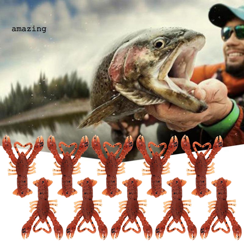 Set 10 Mồi Giả Nhử Cá 4cm / 0.8g Bằng Nhựa PVC Mềm Chống Mòn Màu Sắc Tươi Sáng